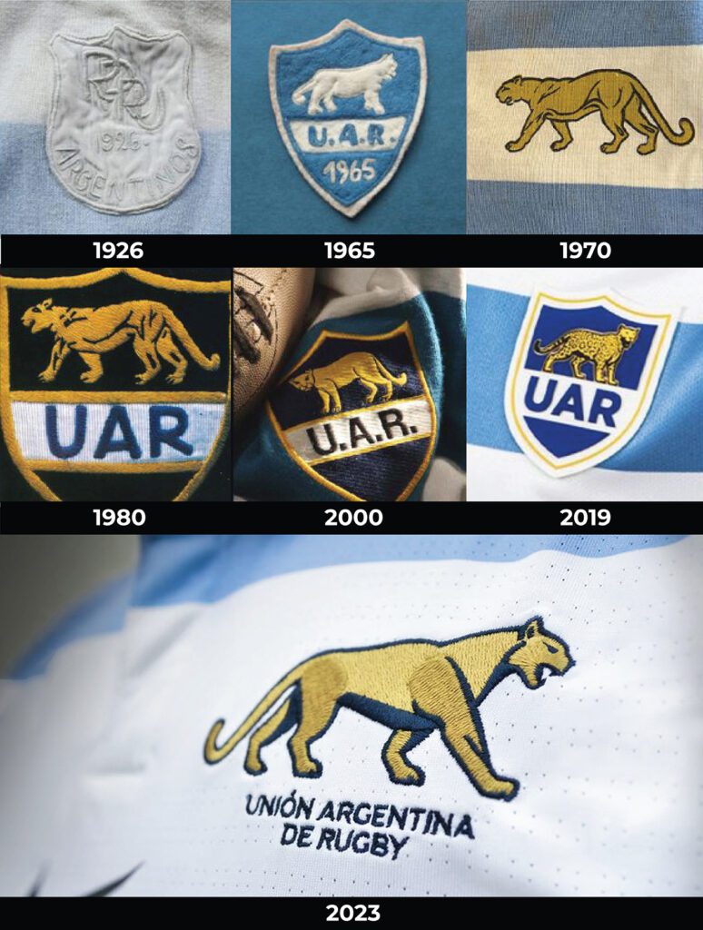 escudo en camisetas de rugby los pumas y su evolucion hasta 2023
